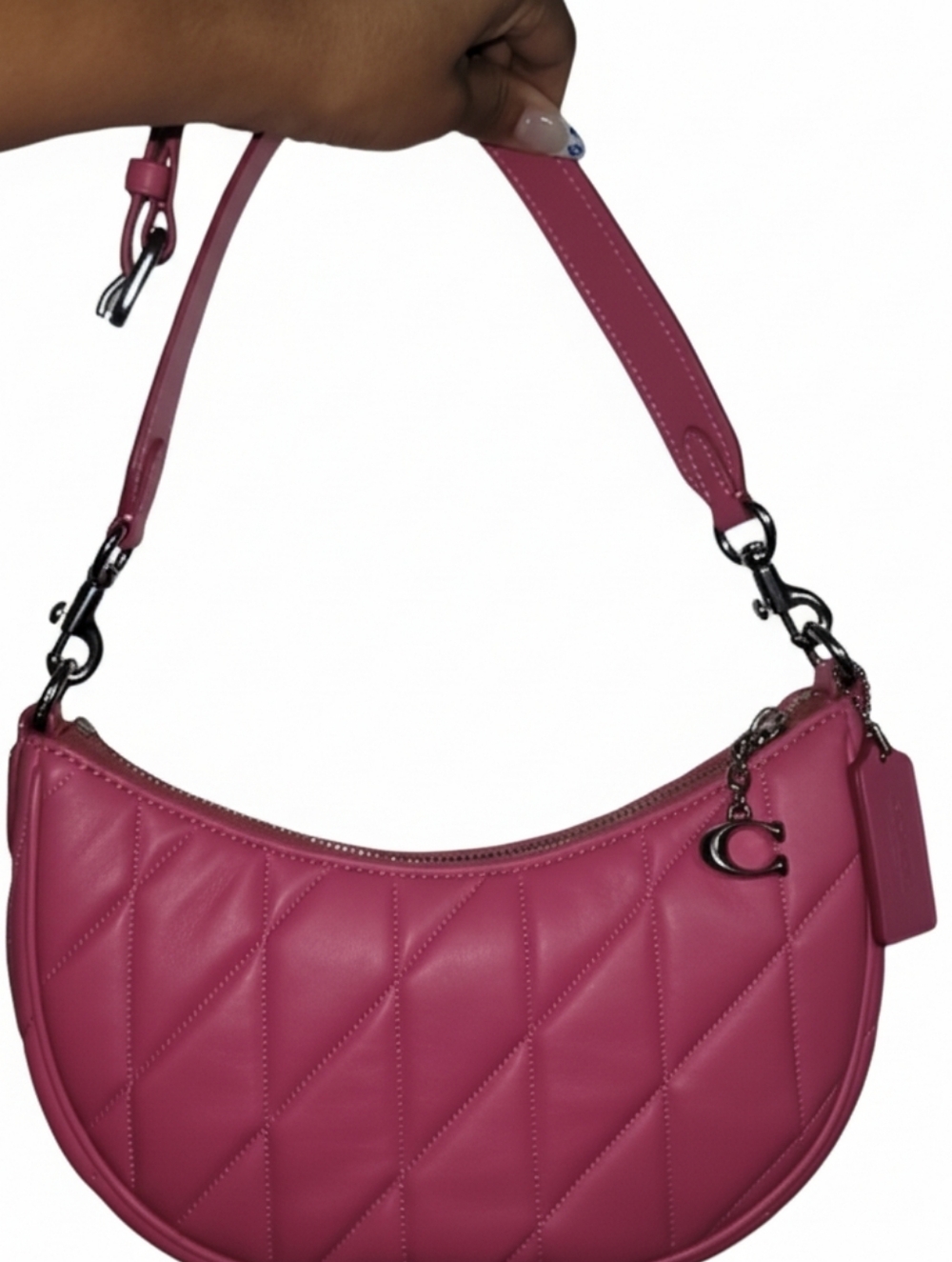 Coach Mira Shoulder Bag With Pillow Quilting in Hot Pink